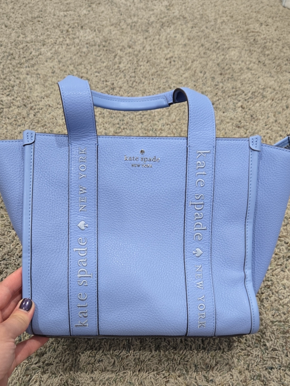 kate spade Light Blue Pebbled Leather Tote